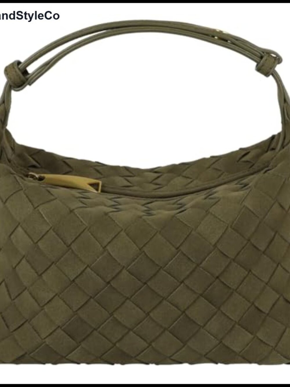 Faux Suede Woven Hobo Handbag Small Shoulder Bag Adjustable Strap Mini Purse